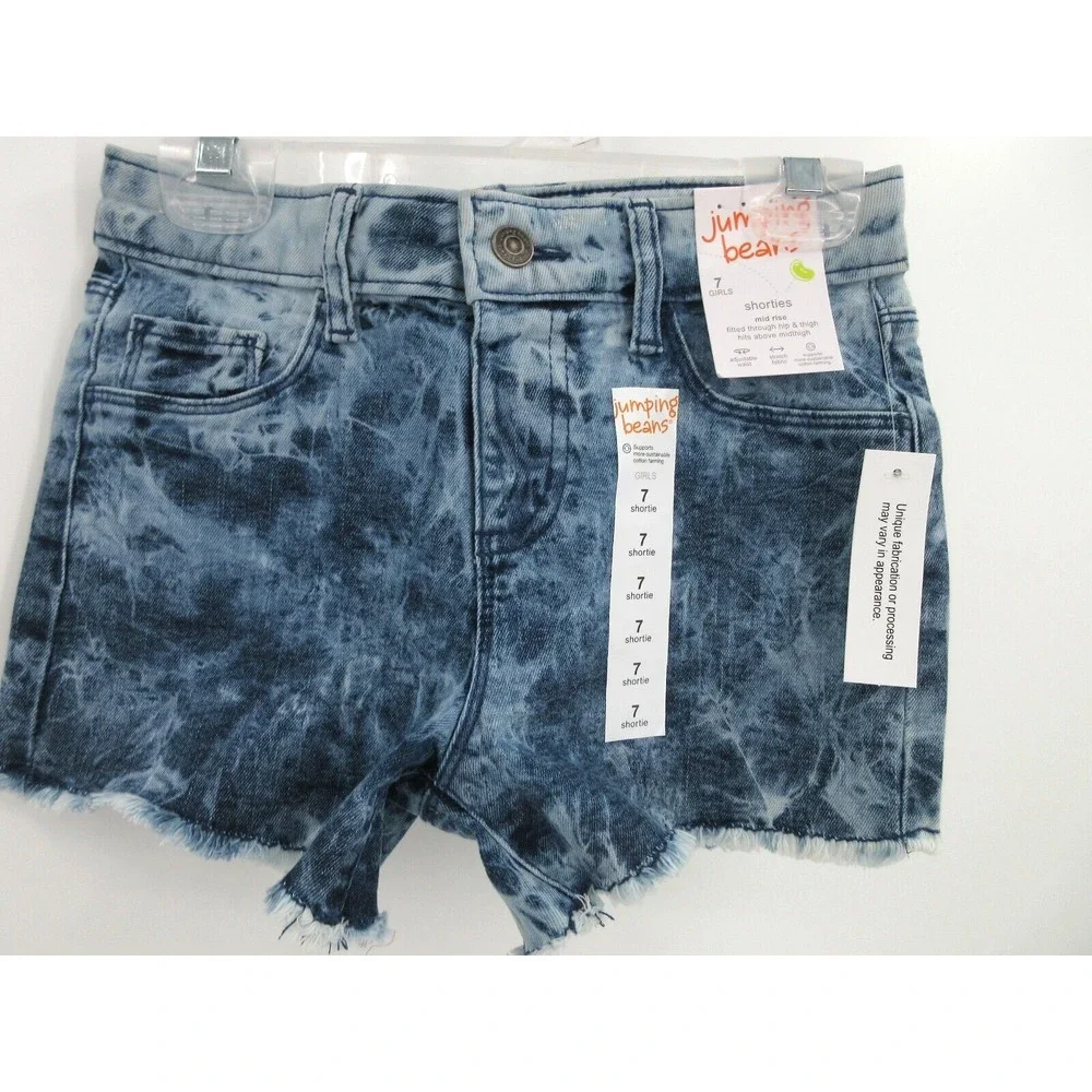 JUMPING BEANS MID RISE CUT OFF SHORTIE‎ SHORTS Girl's Size 7 ADJUSTABLE WAIST